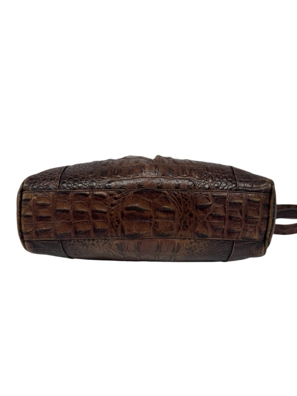 Brahmin Marley Crocodile-Embossed Brown Leather Crossbody Bag Purse 11" x 10" - Picture 10 of 16